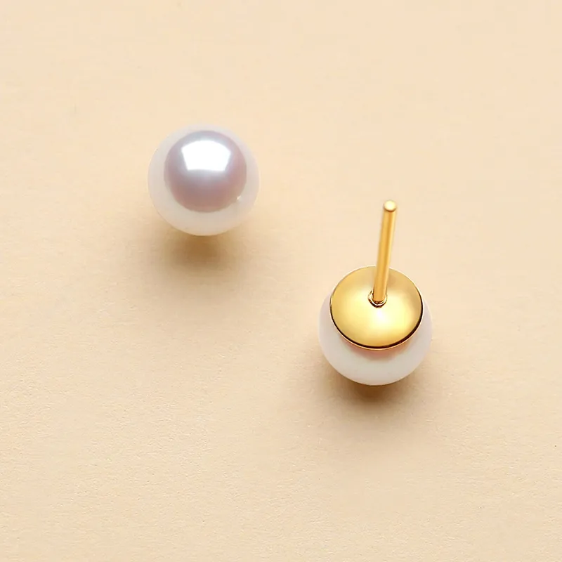 Inlady Pearl Stud Earrings Women's-5