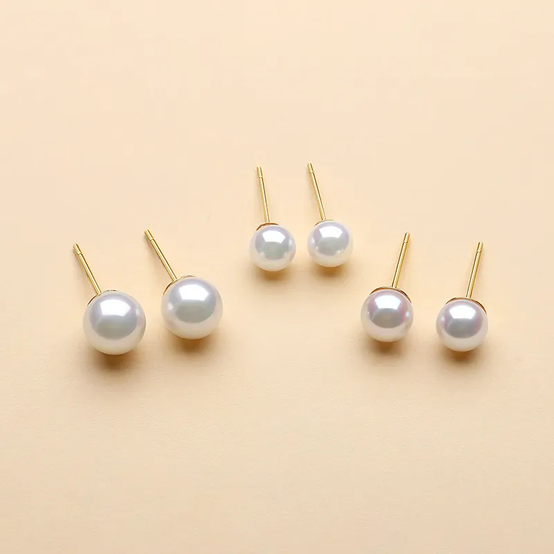 Inlady Pearl Stud Earrings Women's-2
