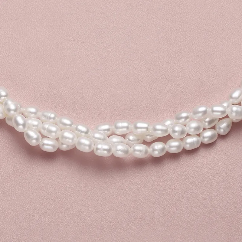 Inlady Freshwater Pearl Necklaces Women's Gold-4
