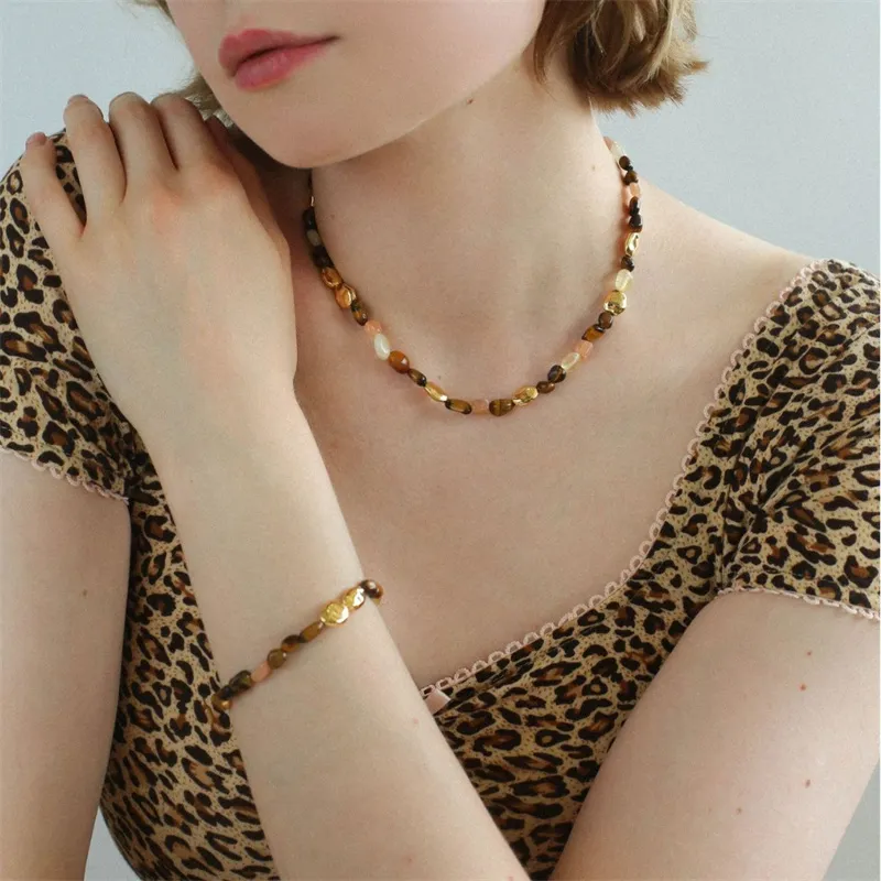 Leticia Ponti Tiger's Eye Stone Necklaces Women's-1