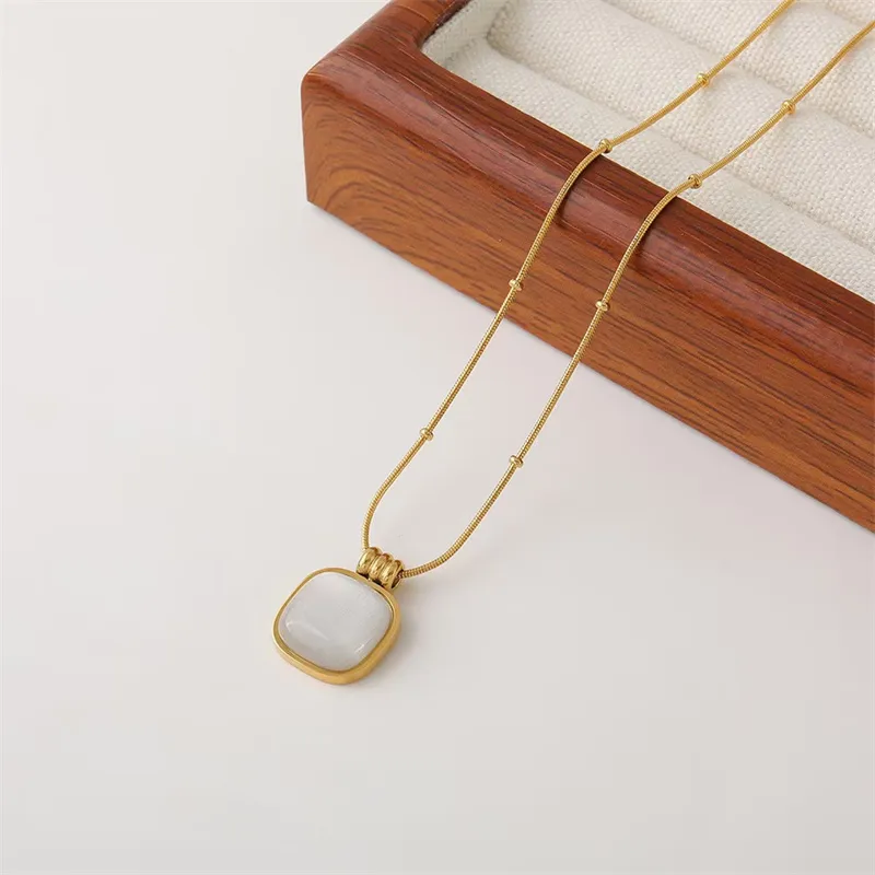 Leticia Ponti Stainless Steel, Mother Of Pearl Necklaces Women's Gold-3