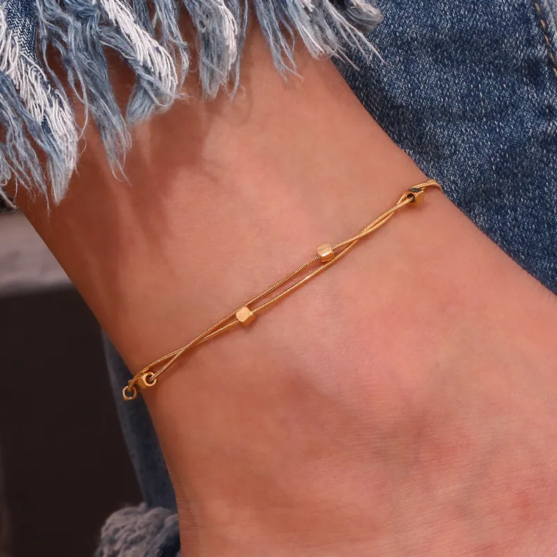 Leticia Ponti Titanium Steel Anklets Women's-3