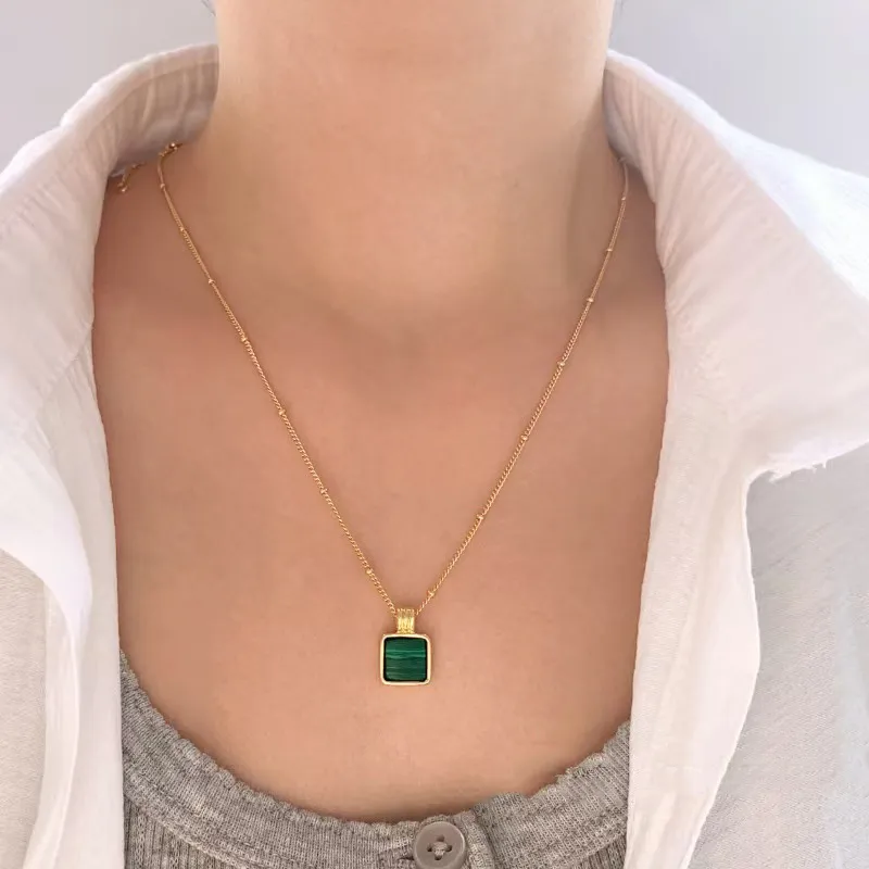 Leticia Ponti Malachite Jade Necklaces Women's-1