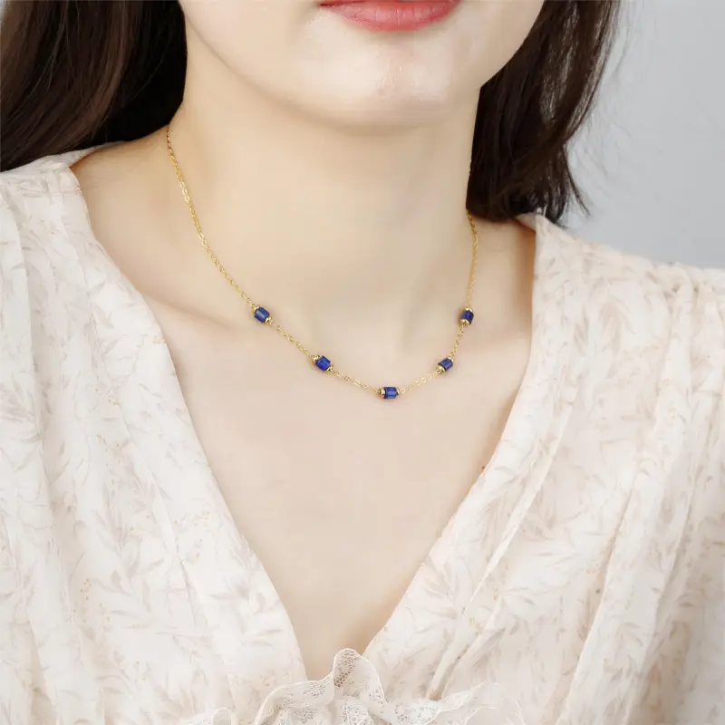 Leticia Ponti Gold Plated Copper With Semi Precious Stones Necklaces Women's-4