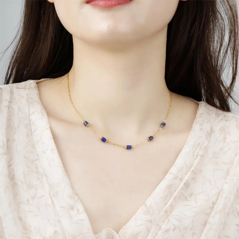 Leticia Ponti Gold Plated Copper With Semi Precious Stones Necklaces Women's-3