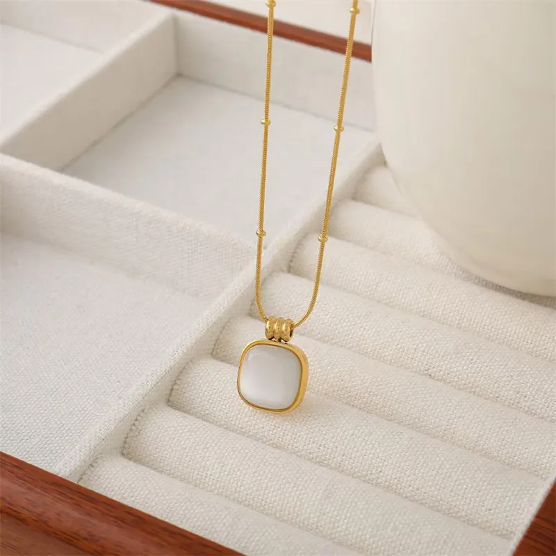 Leticia Ponti Stainless Steel, Mother Of Pearl Necklaces Women's Gold-4