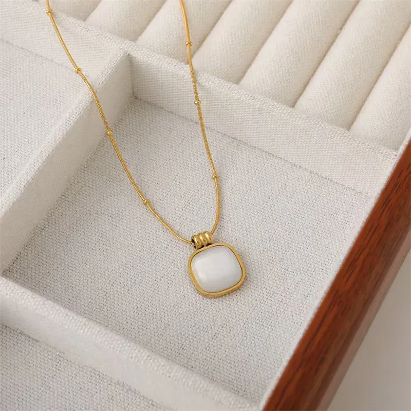 Leticia Ponti Stainless Steel, Mother Of Pearl Necklaces Women's Gold-2