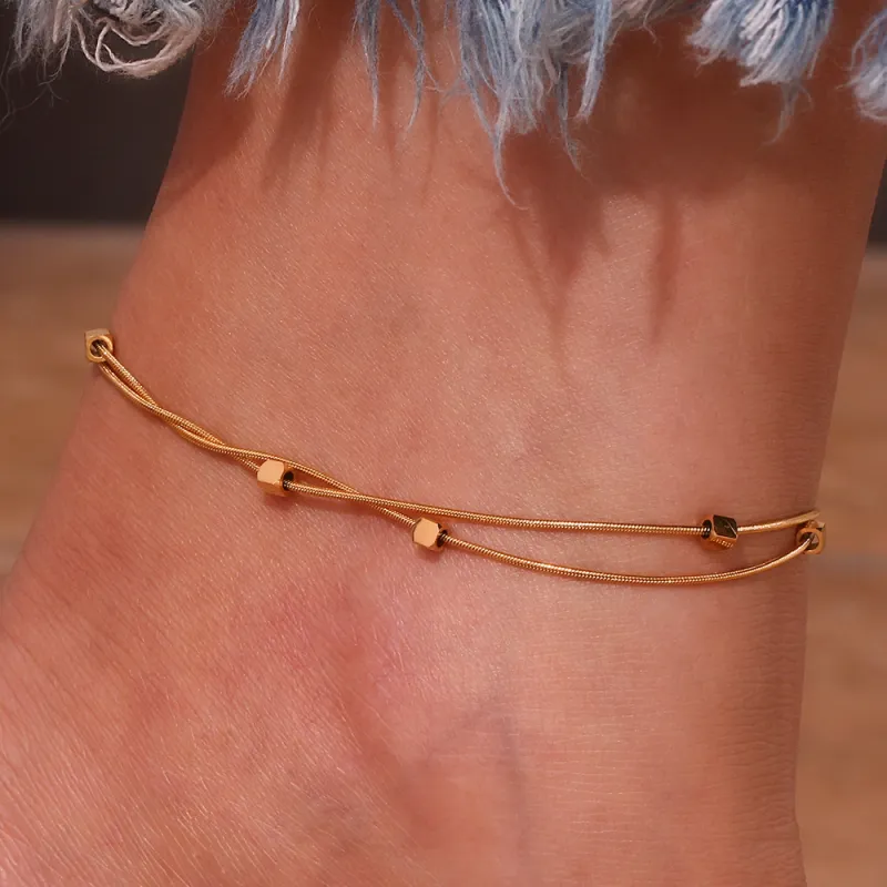Leticia Ponti Titanium Steel Anklets Women's-2