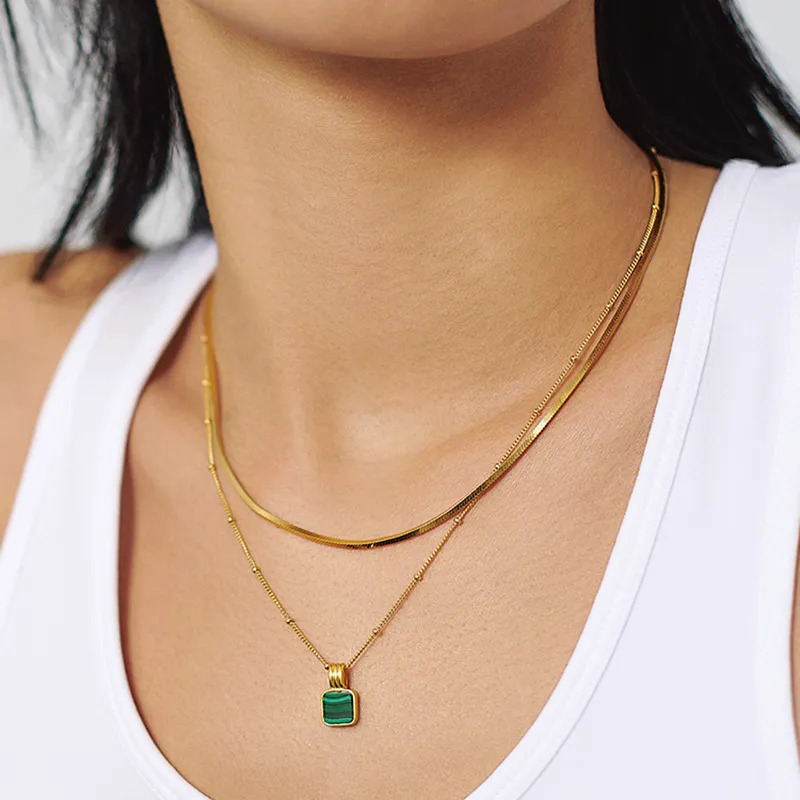 Leticia Ponti Malachite Jade Necklaces Women's-2