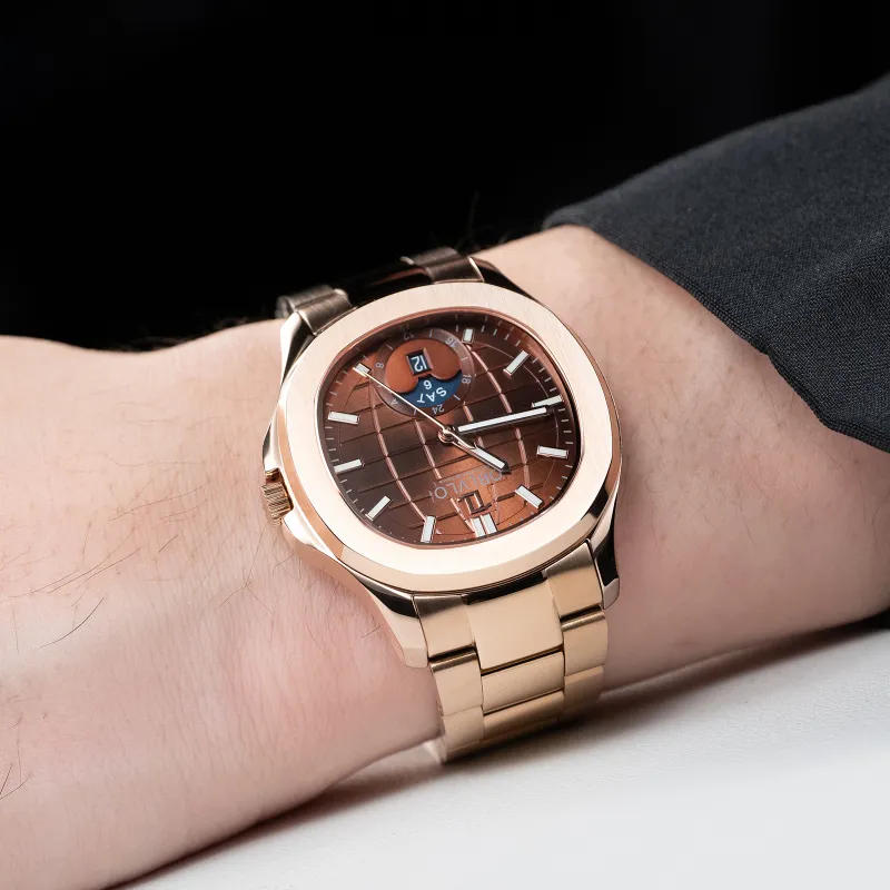 OBLVLO Automatic Mechanical Movement Stainless Steel Watchband Watch Men's Watches White Dial-22
