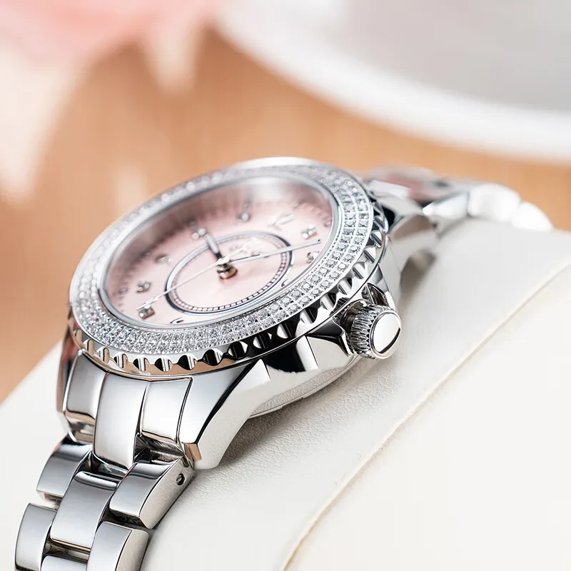 OBLVLO Automatic Mechanical Movement Stainless Steel Strap Watch Women's Watch Silver Dial-11