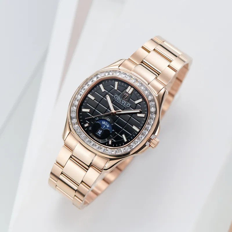 OBLVLO Automatic Mechanical Movement Watch Men's Watches Blue Dial-17