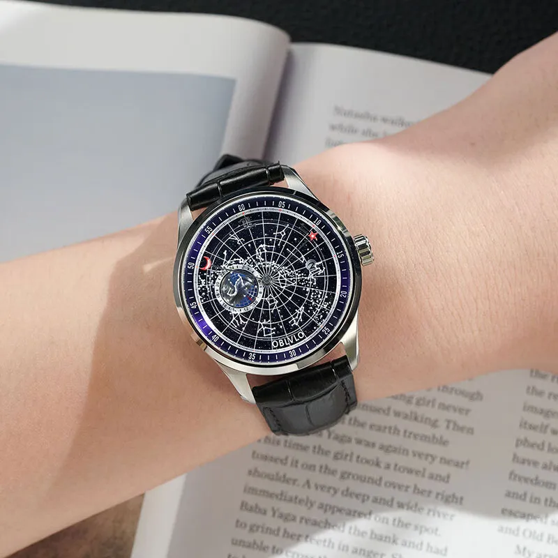 OBLVLO Automatic Mechanical Movement Watch Men's Watches Black Dial-27