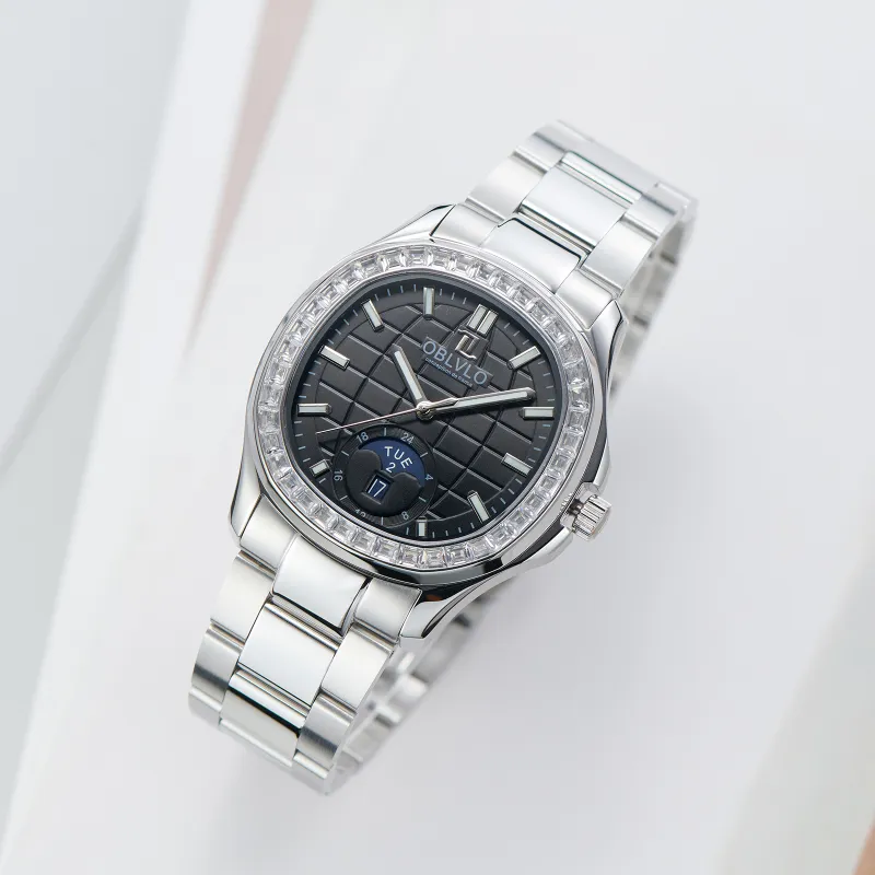 OBLVLO Automatic Mechanical Movement Watch Men's Watches Blue Dial-3