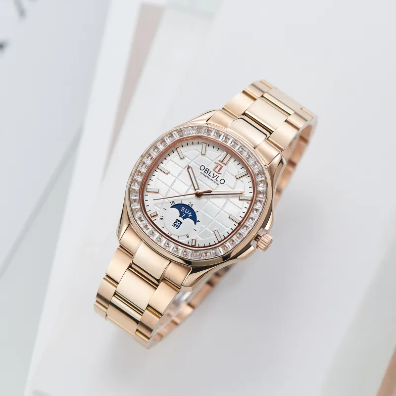 OBLVLO Automatic Mechanical Movement Watch Men's Watches Blue Dial-10