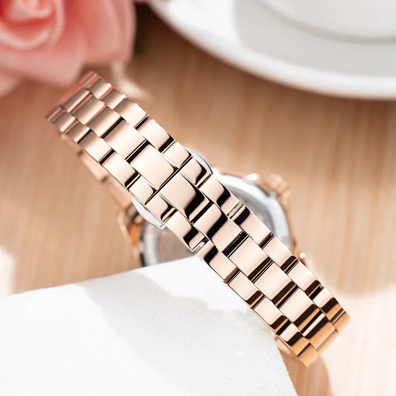 OBLVLO Automatic Mechanical Movement Stainless Steel Strap Watch Women's Watch Silver Dial-22