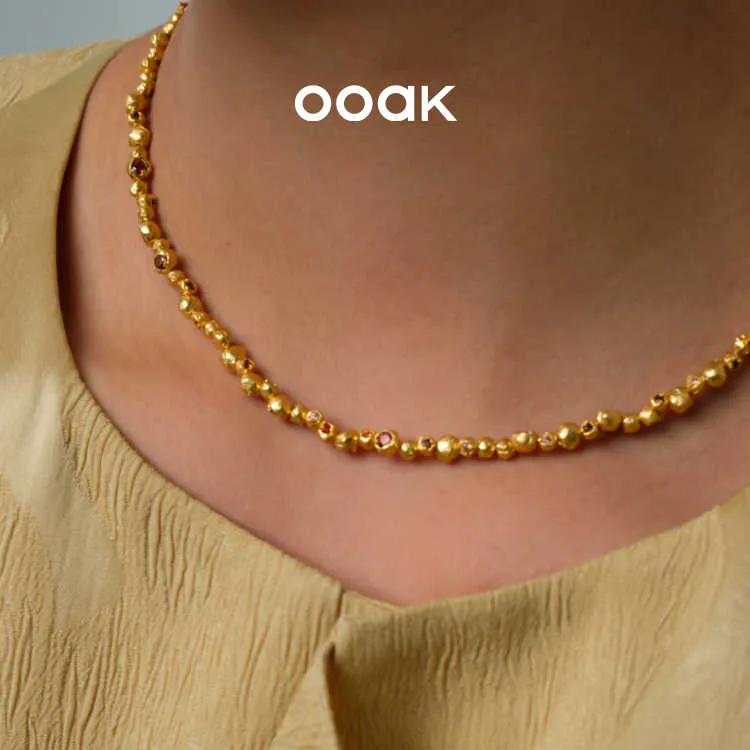 OOAK 18K Gold Plated Copper Necklaces Women's-3