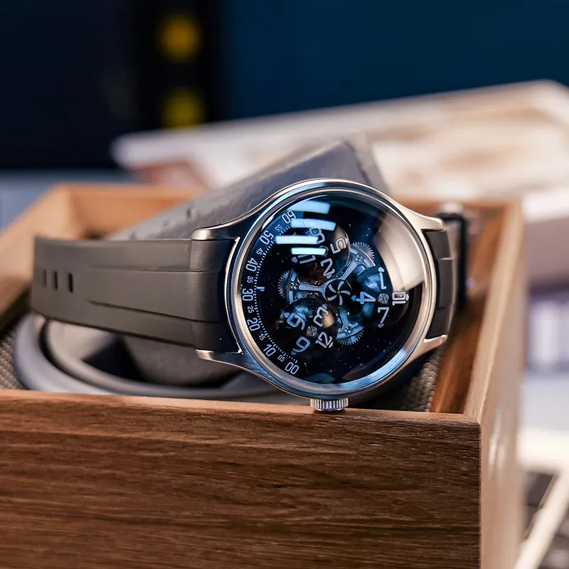 OBLVLO Automatic Mechanical Movement Watch Men's Watches Black Dial-12
