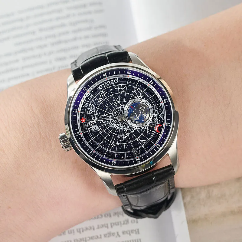 OBLVLO Automatic Mechanical Movement Watch Men's Watches Black Dial-26