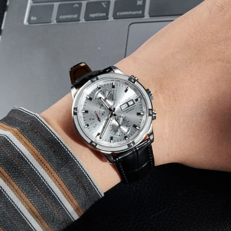 OBLVLO Automatic Mechanical Movement Watch Men's Watches Blue Dial-4
