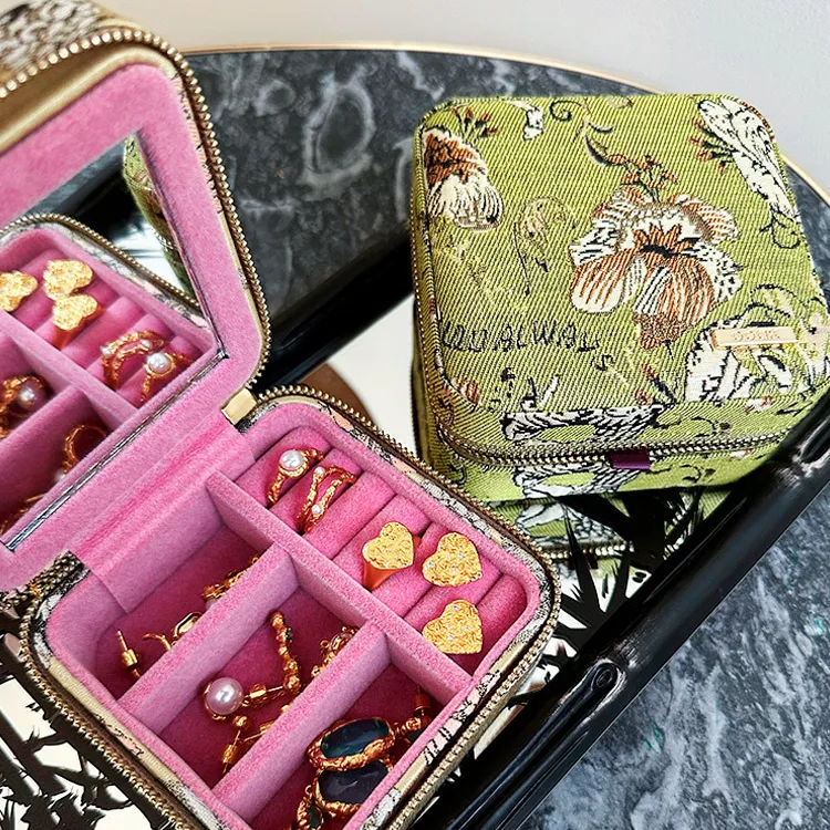 OOAK Lifestyle Series Jacquard Fabric Jewelry Boxes Women's-4
