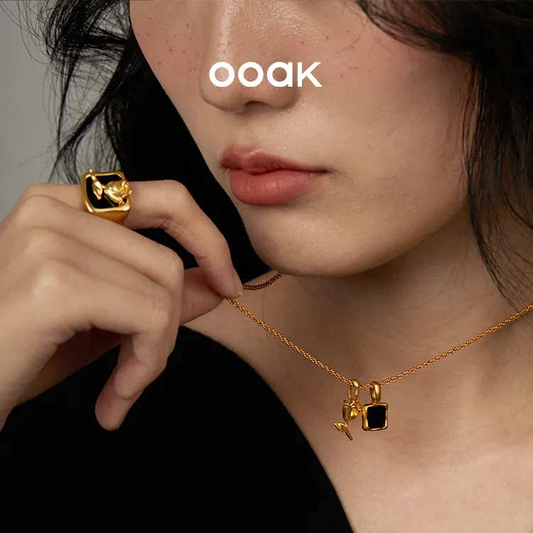 OOAK 18K Gold Plated Copper Stud Earrings Women's-2