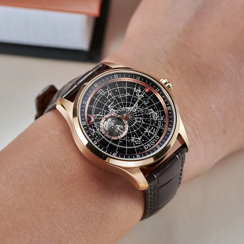 OBLVLO Automatic Mechanical Movement Watch Men's Watches Black Dial-15
