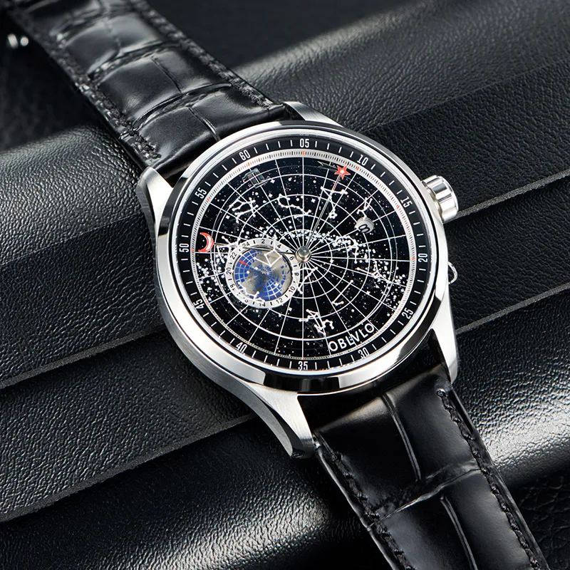 OBLVLO Automatic Mechanical Movement Watch Men's Watches Black Dial-24