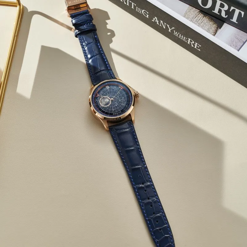 OBLVLO Automatic Mechanical Movement Watch Men's Watches Black Dial-10