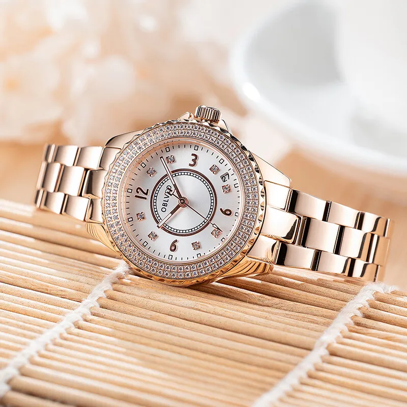 OBLVLO Automatic Mechanical Movement Stainless Steel Strap Watch Women's Watch Silver Dial-19