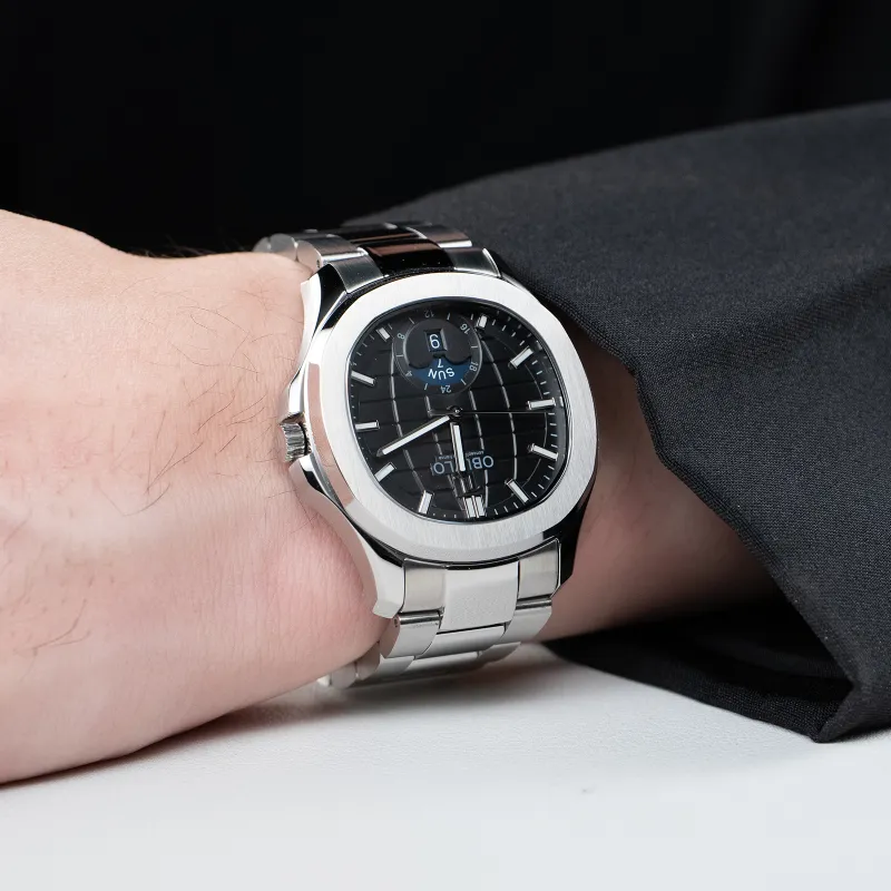OBLVLO Automatic Mechanical Movement Stainless Steel Watchband Watch Men's Watches White Dial-8