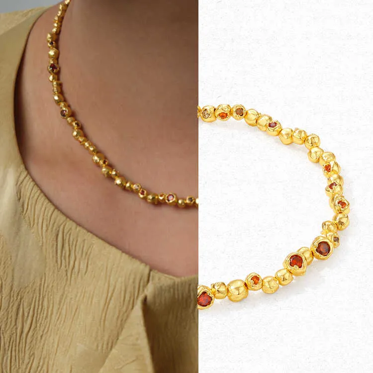 OOAK 18K Gold Plated Copper Necklaces Women's-4