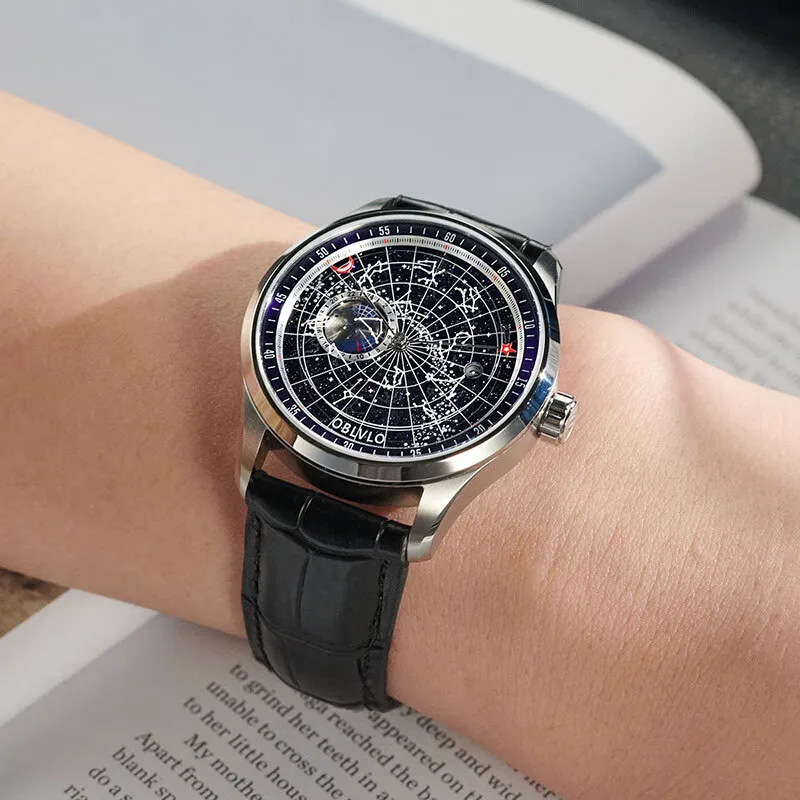 OBLVLO Automatic Mechanical Movement Watch Men's Watches Black Dial-25