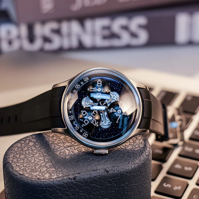 OBLVLO Automatic Mechanical Movement Watch Men's Watches Black Dial-14