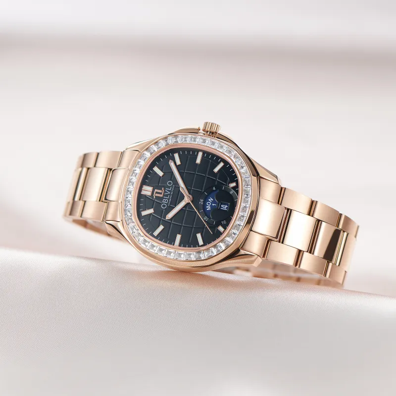 OBLVLO Automatic Mechanical Movement Watch Men's Watches Blue Dial-18
