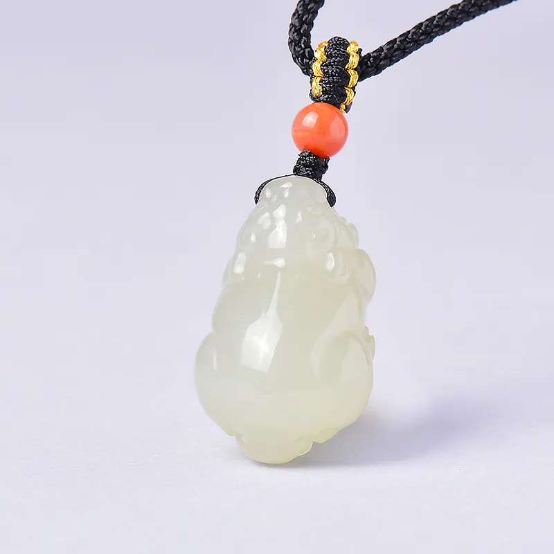 Survival Hetian Jade Pendants Unisex Pale Greenish White Jade-1