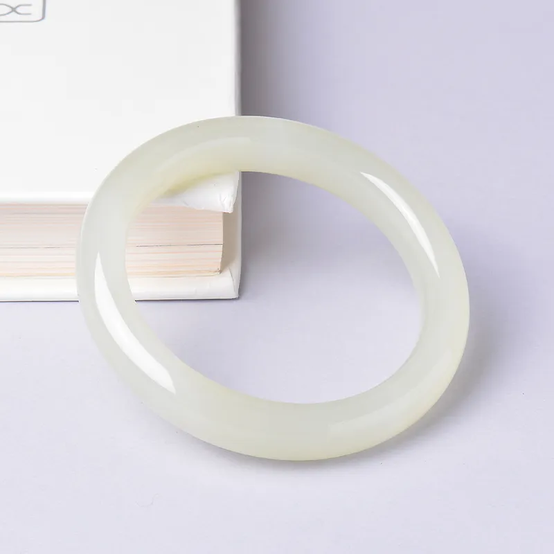 Survival Bangles Pale Greenish White Jade Women's-3
