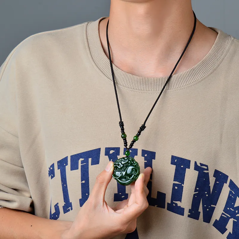 Survival Hetian Jade Necklaces Jasper Unisex-5