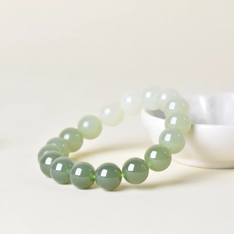 Survival Hetian Jade Bracelets Pale Greenish White Jade Women's-2