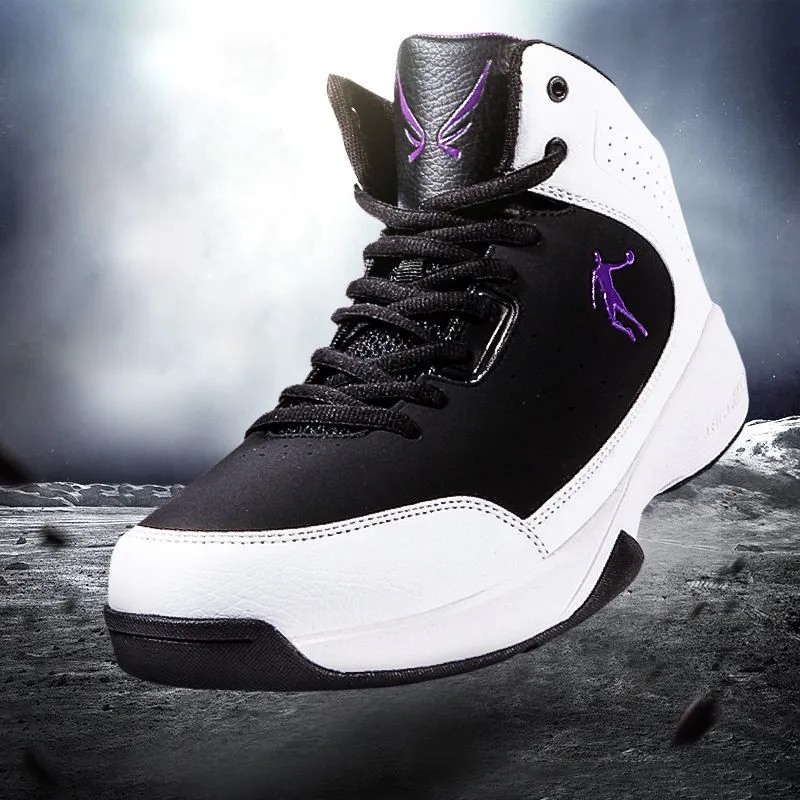 QIAODAN Cushioning Abrasion Resistant Breathable High Top Plus Size Performance Basketball Shoes Men's Black Red-1