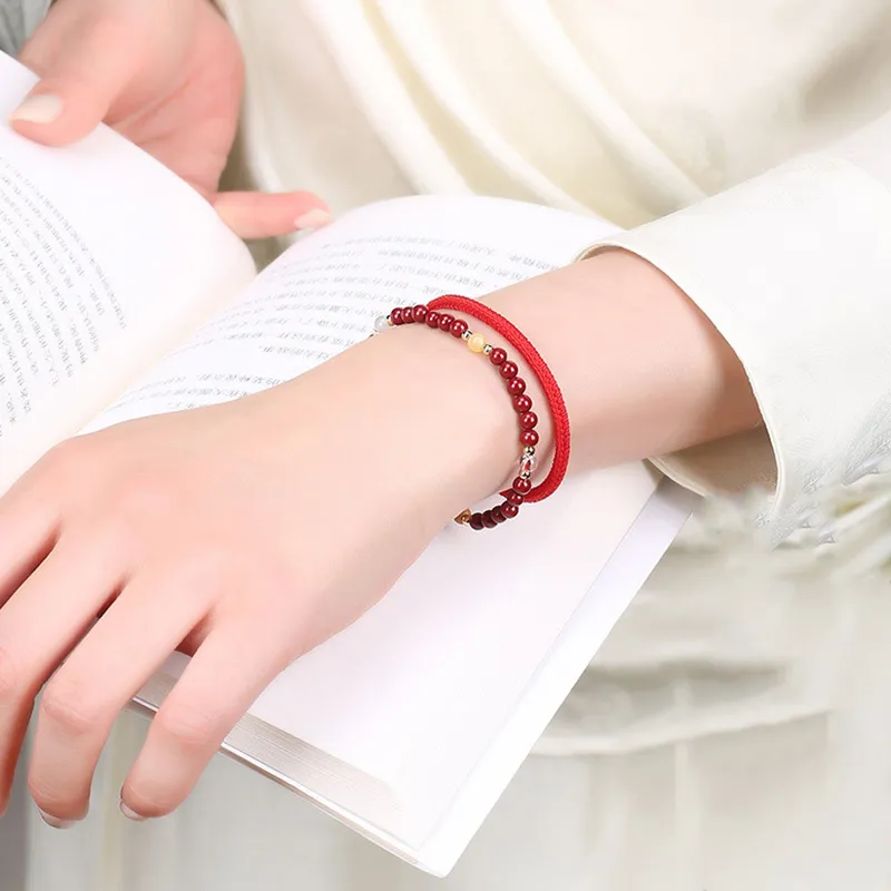 Strange Snow Reconstructed Cinnabar Bracelets Unisex-5