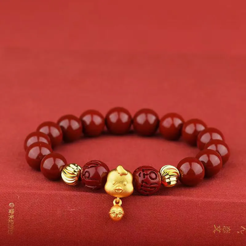 Strange Snow Reconstructed Cinnabar Bracelets Unisex-11