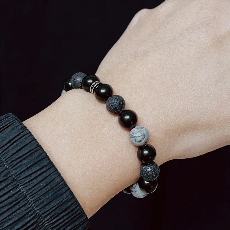 Strange Snow Obsidian Bracelets Unisex-3