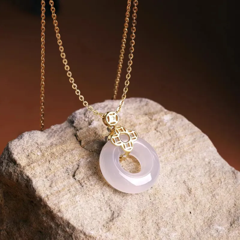 Strange Snow Natural Chalcedony Necklaces Women's-6