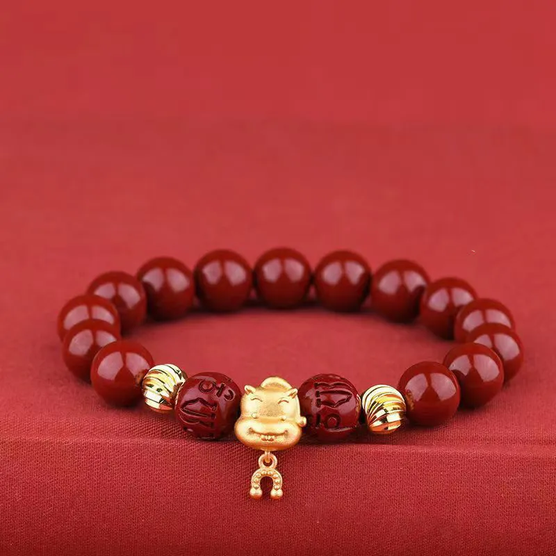 Strange Snow Reconstructed Cinnabar Bracelets Unisex-13