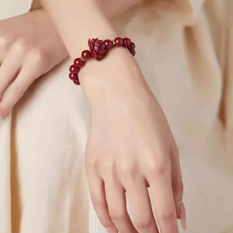 Strange Snow Reconstructed Cinnabar Bracelets Unisex-5