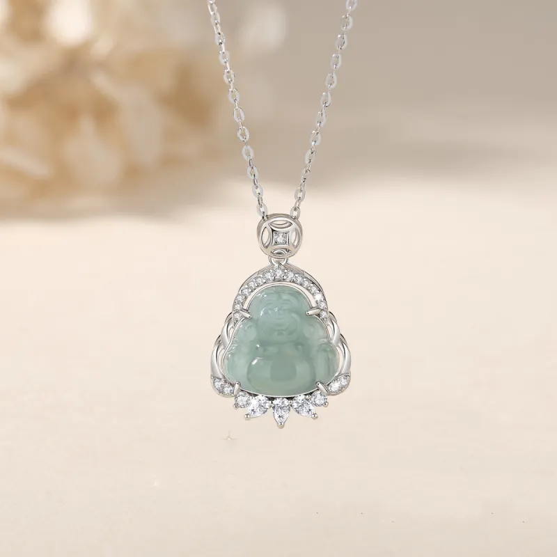 Strange Snow Ice Glutinous Jadeite Necklaces Women's-1