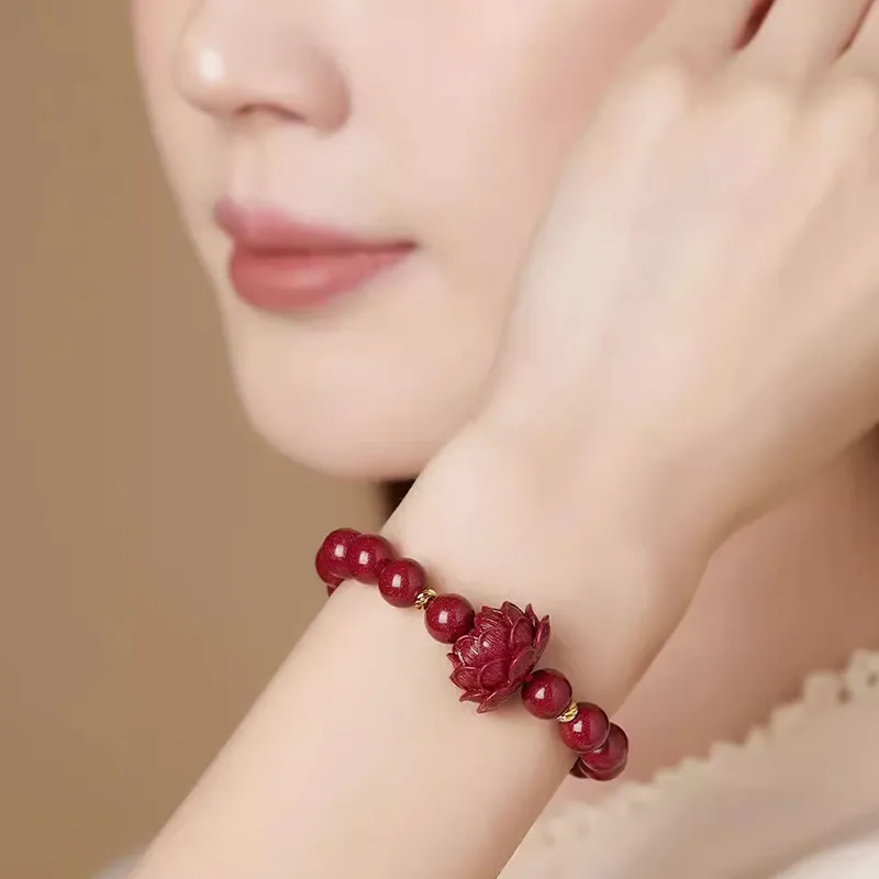 Strange Snow Reconstructed Cinnabar Bracelets Unisex-6