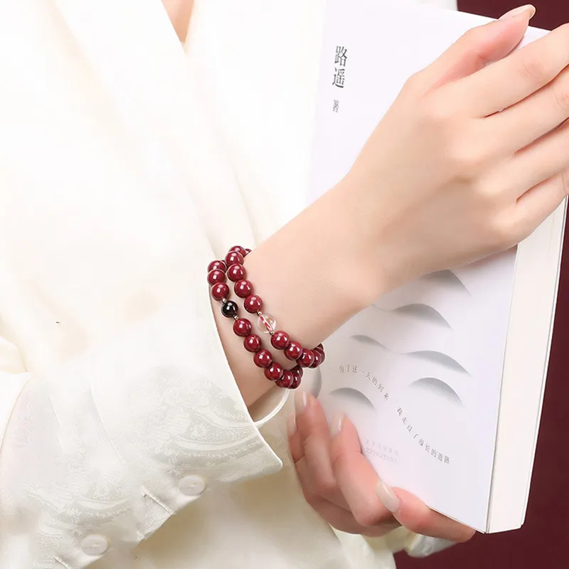 Strange Snow Reconstructed Cinnabar Bracelets Unisex-4