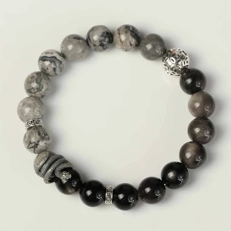 Strange Snow Obsidian Bracelets Unisex-2